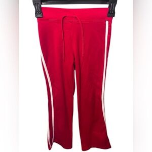 Red Track Pants for Kids with White Stripes